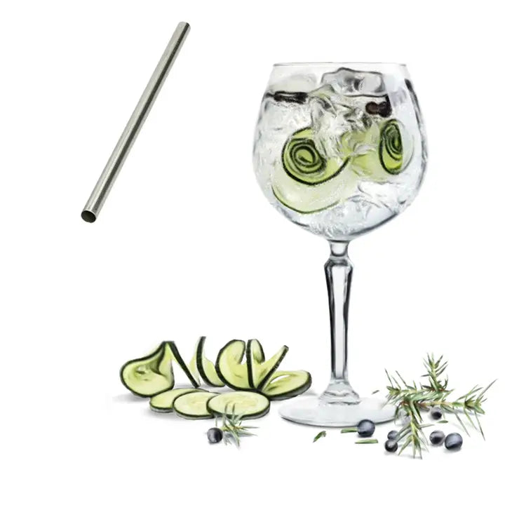 Silver Reusable Gin Straw (6 pcs)